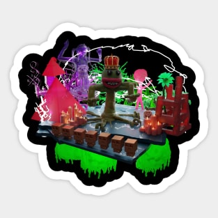 Fun worm king Sticker